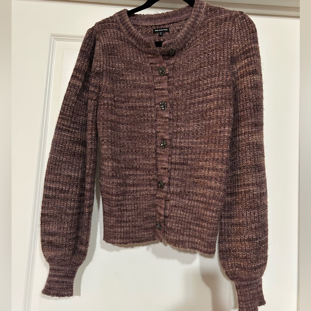 Purple Button up Cardigan